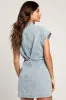 On this Sweet Day Light Wash Denim Button-Front Mini Dress sold by Lulus