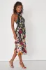 Unique Impression Black 3D Floral Embroidered Halter Midi Dress sold by Lulus