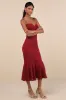 Found Your Love Wine Red Lace Sleeveless Trumpet Midi Dress sold by Lulus
