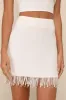 Sweetly Elite Ivory Tweed Pearl Fringe High-Rise Mini Skirt sold by Lulus