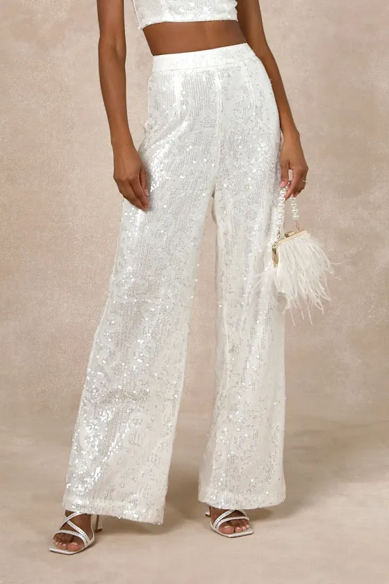Divine Presence White Sequin Sleeveless Two-Piece Jumpsuit sold by Lulus product image thumbnail 3