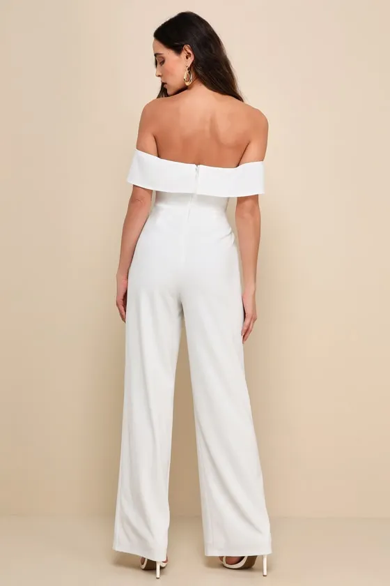 My Favorite Night Ivory Off-the-Shoulder Jumpsuit sold by Lulus product image thumbnail 2