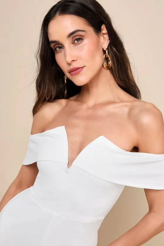 My Favorite Night Ivory Off-the-Shoulder Jumpsuit sold by Lulus product image thumbnail 4