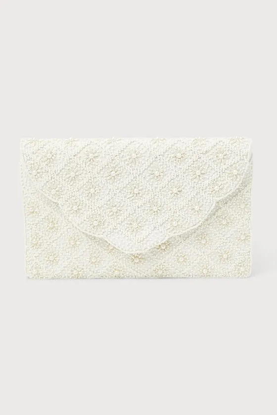 Stolen Your Heart Ivory Beaded Pearl Clutch sold by Lulus product image thumbnail 4