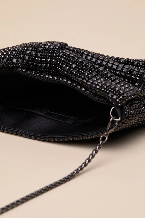 Isabella Black Rhinestone Bow Clutch sold by Lulus product image thumbnail 4