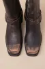 Rhoda Brown Distressed Leather Mid-Calf Moto Boots sold by Lulus
