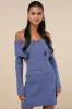 Charismatic Sense Heather Blue Sweater Mini Skirt sold by Lulus