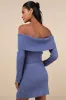 Charismatic Sense Heather Blue Sweater Mini Skirt sold by Lulus