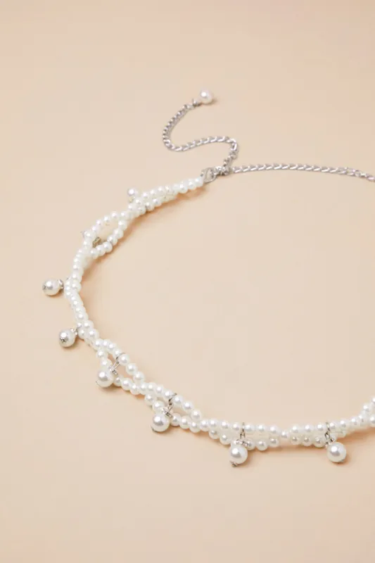Elegantly Glowing White Pearl Belt sold by Lulus