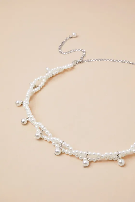 Elegantly Glowing White Pearl Belt sold by Lulus