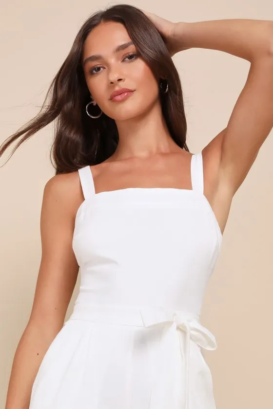 Lucky For Me Ivory Cotton Sleeveless Cropped Jumpsuit sold by Lulus product image thumbnail 3