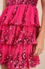 Spectacular Party Magenta Sequin Tiered Lace-Up Mini Dress sold by Lulus
