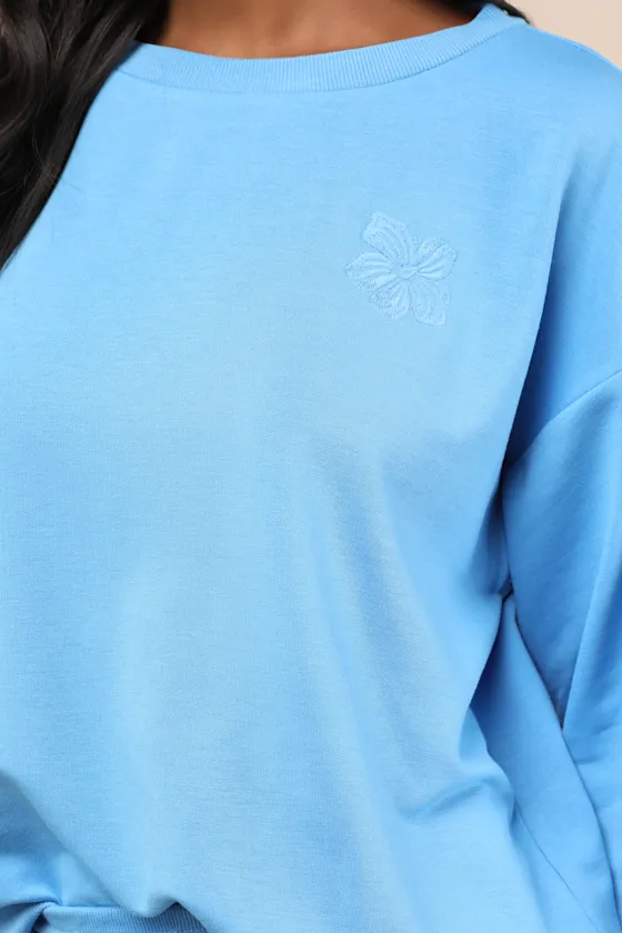 Surfing By Moonlight Blue Pullover Sweater sold by Lulus product image thumbnail 4