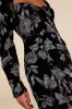 Simply Decadent Black Floral Velvet Burnout Bustier Mini Dress sold by Lulus