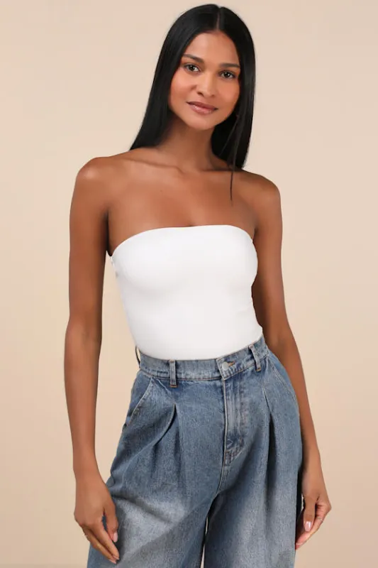 Effortless Concept Ivory Strapless Bodysuit sold by Lulus
