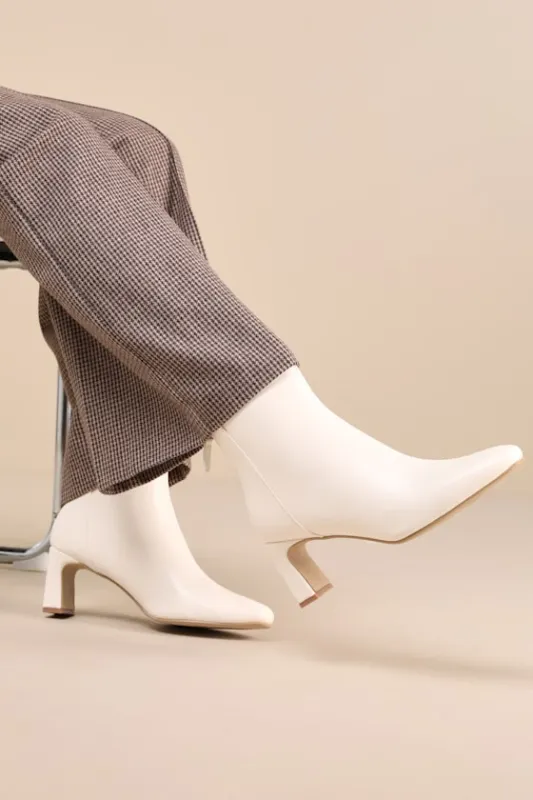 Oceane Off White Ankle Booties sold by Lulus