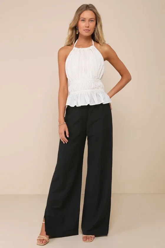 Gorgeous Design Ivory Lace Ruffled Halter Top sold by Lulus product image thumbnail 3