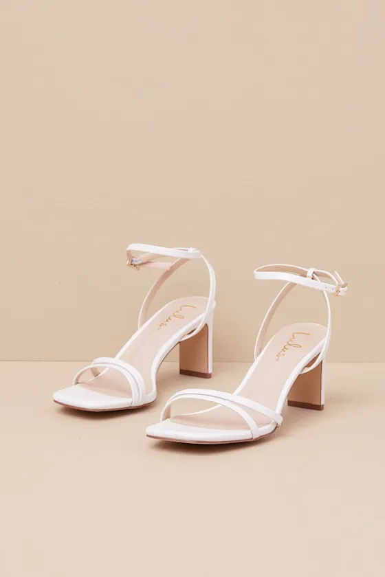Loxley White Ankle Strap High Heel Sandals sold by Lulus product image thumbnail 2
