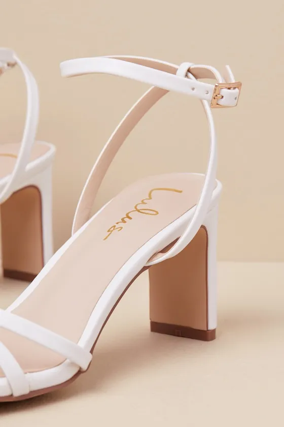 Loxley White Ankle Strap High Heel Sandals sold by Lulus product image thumbnail 4