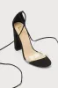 Morrina Black Suede Lace-Up High Heel Sandals sold by Lulus