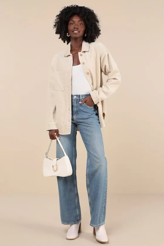 Take the Chill Off Beige Corduroy Shacket sold by Lulus product image thumbnail 4