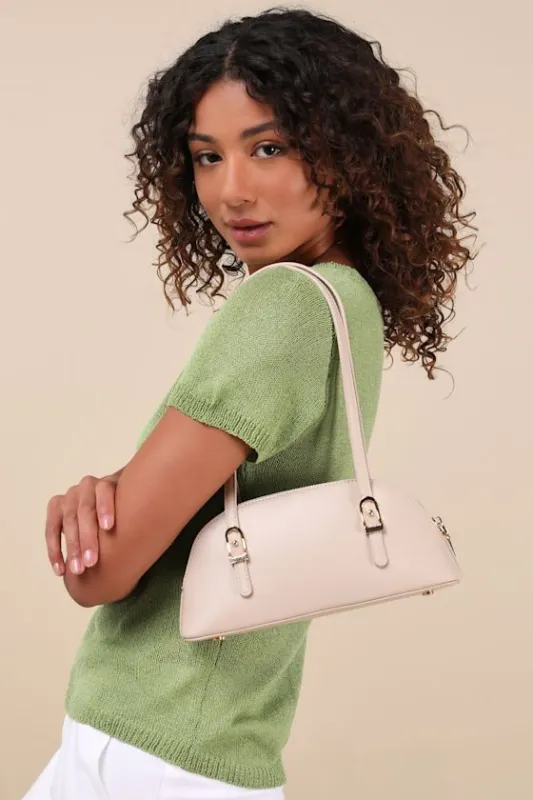 Mayla Bone Vegan Leather Shoulder Bag sold by Lulus