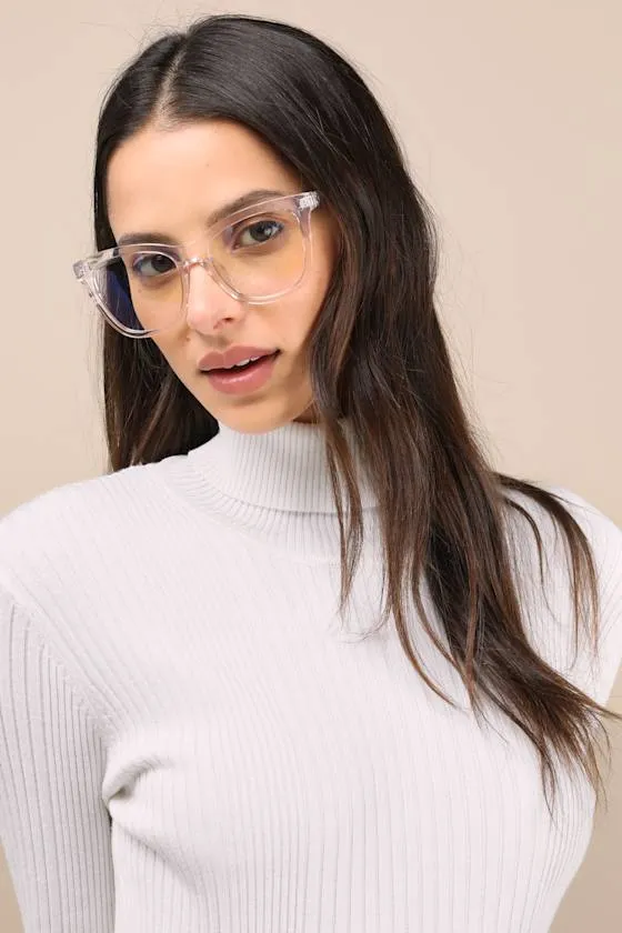 Busy Behavior Clear Blue Light Glasses sold by Lulus