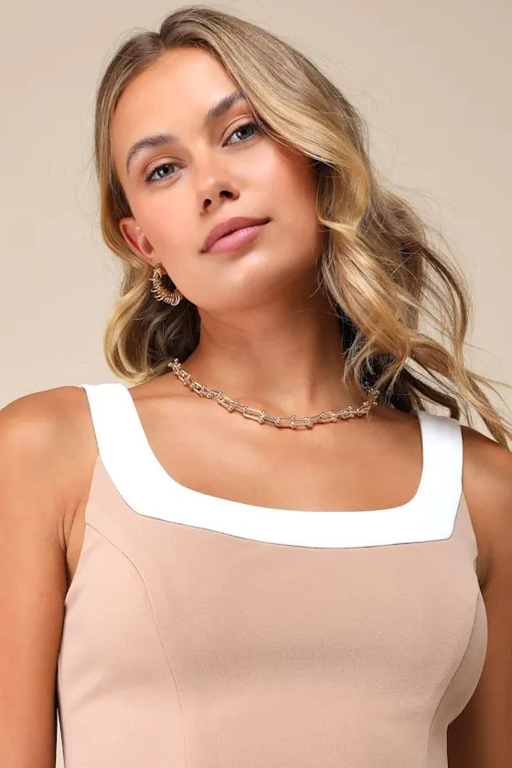 Totally Sensational Tan Color Block Sleeveless Crop Top sold by Lulus product image thumbnail 2