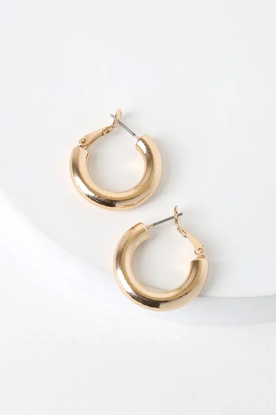 Tantalizing Gold Hoop Earrings sold by Lulus