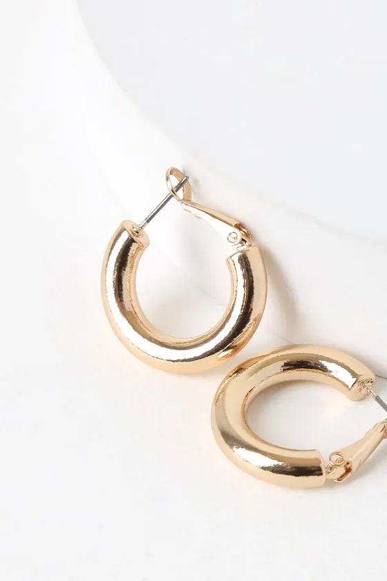 Tantalizing Gold Hoop Earrings sold by Lulus product image thumbnail 2