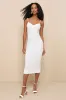 Undeniable Icon White Textured Bustier Bodycon Midi Dress sold by Lulus