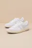 Falcon Mirror White and Silver Leather Lace-Up Sneakers sold by Lulus