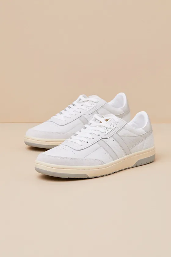Falcon Mirror White and Silver Leather Lace-Up Sneakers sold by Lulus product image thumbnail 2