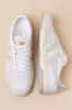 Falcon Mirror White and Silver Leather Lace-Up Sneakers sold by Lulus