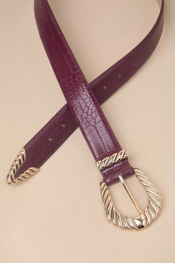 Modern Rodeo Burgundy Western Belt sold by Lulus product image thumbnail 2