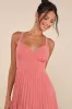 Luxe Perfection Rusty Rose Pleated Tiered Backless Maxi Dress sold by Lulus