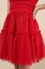 Lovely Extravagance Red Tulle Strapless Mini Dress sold by Lulus