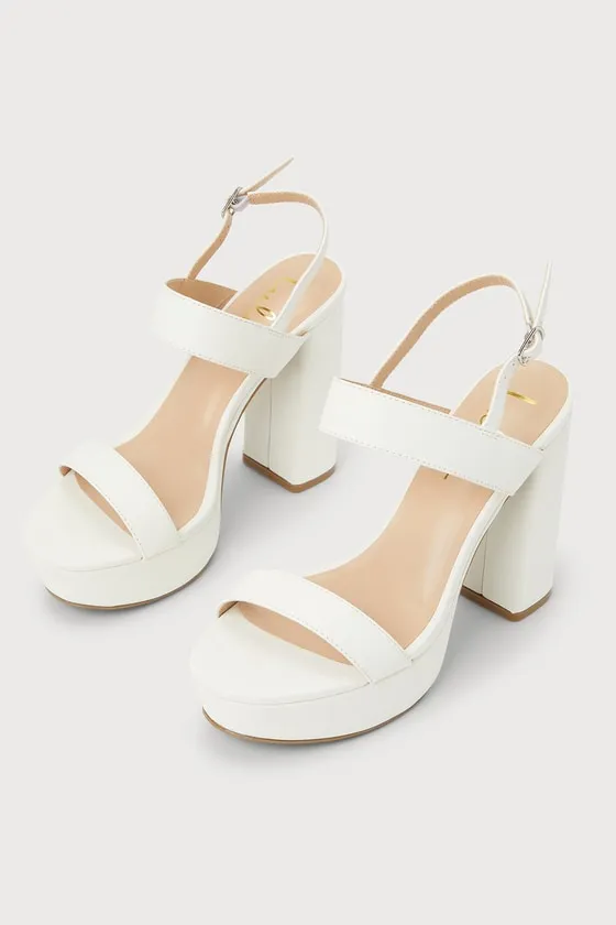 Acee White Platform Heels sold by Lulus product image thumbnail 2