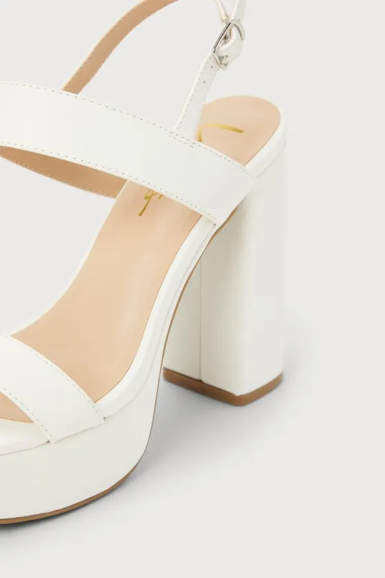 Acee White Platform Heels sold by Lulus product image thumbnail 3