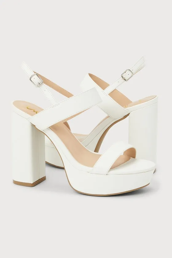 Acee White Platform Heels sold by Lulus product image thumbnail 4