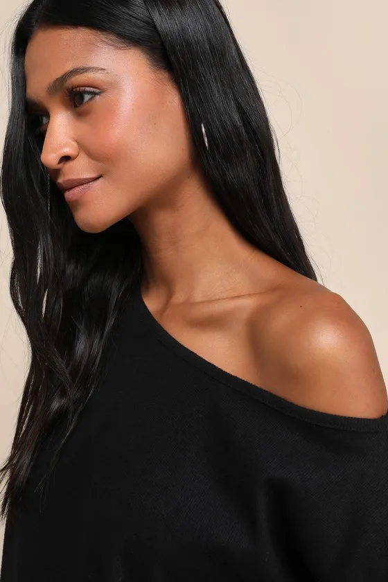 Dressed to Chill Black Ribbed Long Sleeve Sweater Top sold by Lulus product image thumbnail 4