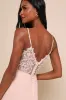 Romantic Ways Blush Pink Lace Button Back Maxi Dress sold by Lulus
