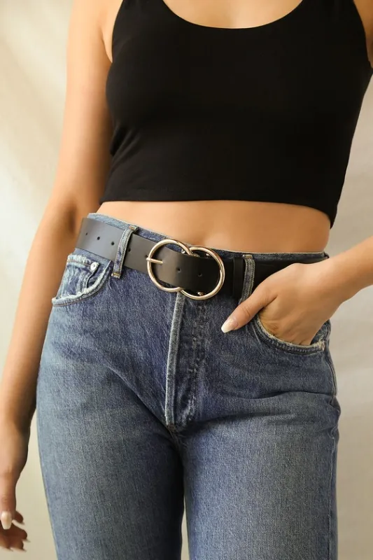 Double Oh Heaven Black Double Buckle Belt sold by Lulus
