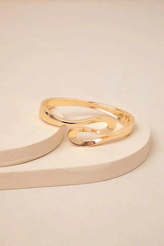 Brilliance Gold Wavy Cuff Bracelet sold by Lulus product image thumbnail 3