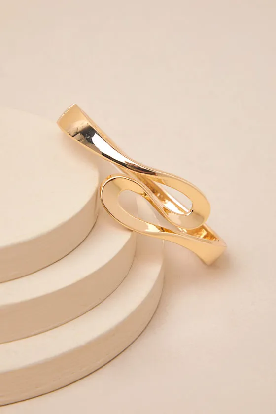 Brilliance Gold Wavy Cuff Bracelet sold by Lulus product image thumbnail 4