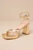 Antonnia Gold Strappy Platform Lace-Up High Heel Sandals sold by Lulus