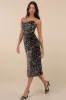 Extravagant Vibes Black and Bronze Velvet Sequin Midi Dress sold by Lulus
