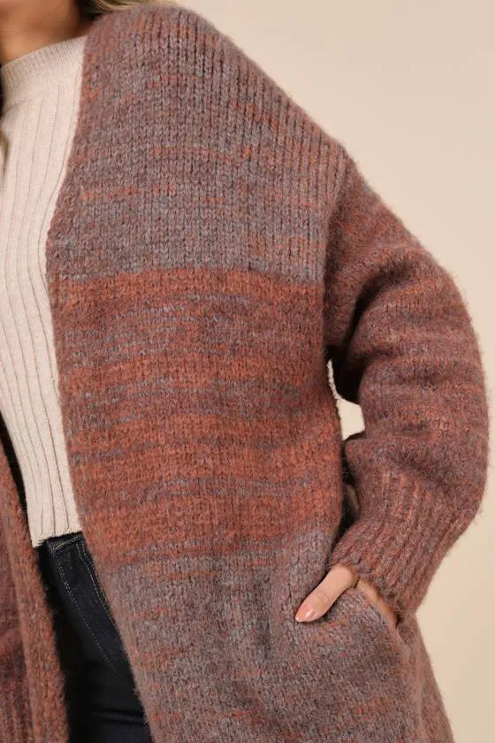 Frosty Day Fave Brown Marled Oversized Cardigan sold by Lulus product image thumbnail 4