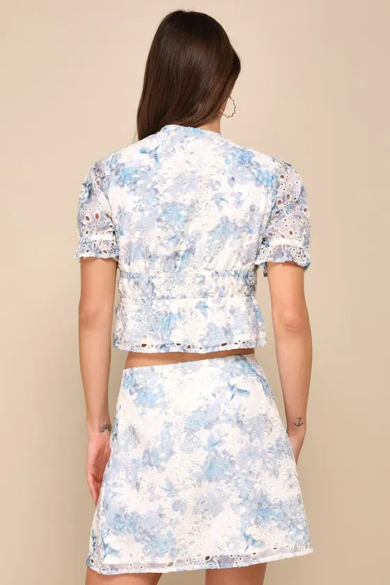 Positively Beloved Ivory Floral Embroidered Mini Skirt sold by Lulus product image thumbnail 2