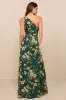 Elegant Admiration Emerald Green Floral One-Shoulder Maxi Dress sold by Lulus